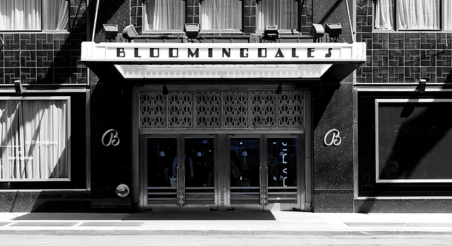 Exterior of the main doors at Bloomingdale’s in New York City.