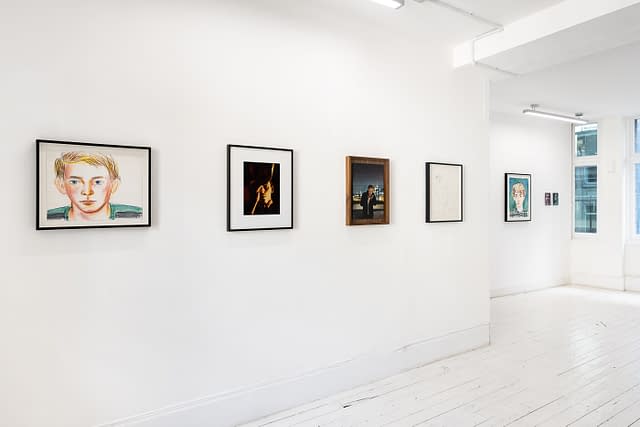 Installation view of The Male Gaze: From Larry Stanton to Now.